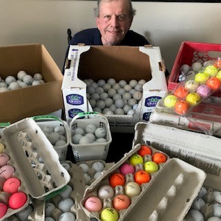 Stewart McKechnie with golf balls